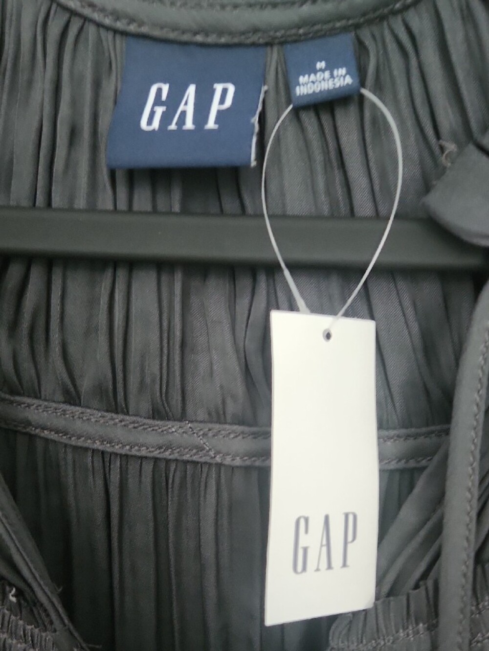 GAP Grey Button-Front Ruffle Maxi Dress - Picture 2 of 7